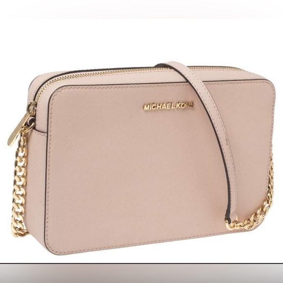 Michael Kors Handbag Jet Set Powder Pink Leather Crossbody Bag AUTHENTIC - Picture 2 of 9